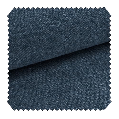 novely® exquisit REVELLO - Samtweicher und Leichter Polsterstoff mit Baumwollanteil - Schwer Entzündbarer Möbelstoff - Pflegeleichte Meterware 1lfm (25 Azur Blau) von NOVELY