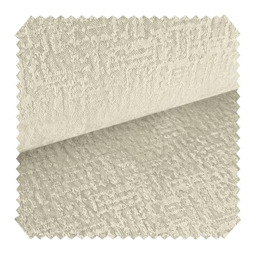 novely® exquisit VENEZIA - Prachtvoller und Samtweicher Möbelstoff - Schwer Entzündbarer Polsterstoff in 3D-Optik - Pflegeleichte Meterware 1lfm (02 Creme) von NOVELY