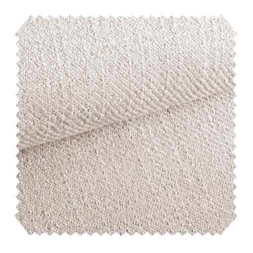 novely® exquisit DECORETTO - Weicher Polsterstoff im Naturfaser Look - Schwer Entzündbarer Möbelstoff mit Ultra-Clean-Technologie - Pflegeleichte Meterware 1lfm (02 Hellbeige) von NOVELY
