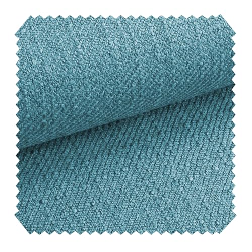 novely® exquisit DECORETTO - Weicher Polsterstoff im Naturfaser Look - Schwer Entzündbarer Möbelstoff mit Ultra-Clean-Technologie - Pflegeleichte Meterware 1lfm (12 Pastellblau) von NOVELY