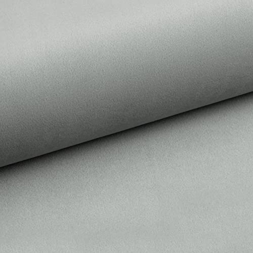 novely OTHELLO Premium Polsterstoff Samt Easy Clean | 1 lfm | Velours Stoff Farbe: 03 Silbergrau von NOVELY