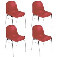 4 Nowy Styl Schalenstühle Beta ROT K30 rot Kunststoff von Nowy Styl