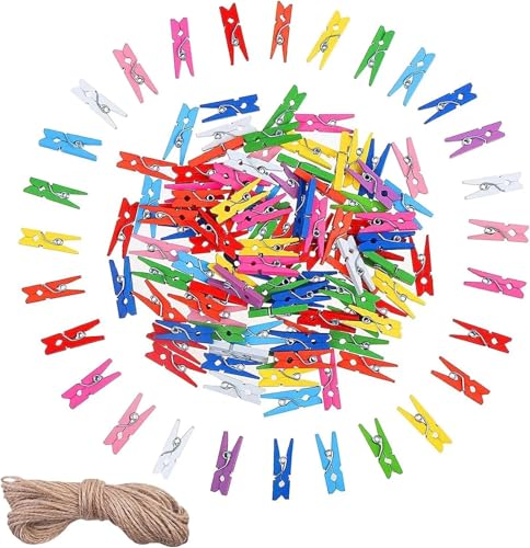 20/20/50 Holzschläuche 1 Zoll kleines Bastelholz-Clips Seil for Foto(20 pcs 25x3x8 mm) von NOZLIHMH