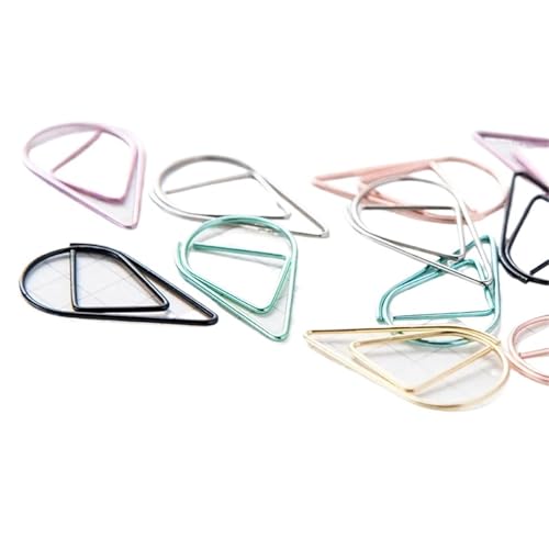 30/50 Stücke Metallmaterial Dropformpapier Clips Gold Silber Farbe Kawaii süßes Lesezeichen Clip Stationery Office School Supplies(Green Small(50 pcs)) von NOZLIHMH