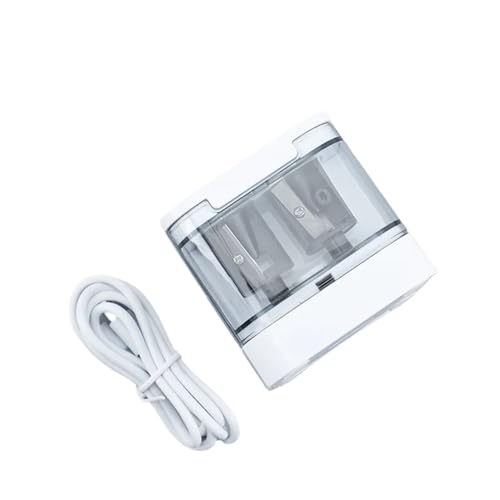 Elektrostiftspitzer Doppel -Loch -Akku oder USB Netzteilschule Schülern Schülern Schülern(1White 1USB) von NOZLIHMH