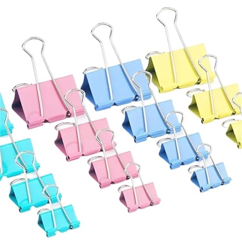 Metallpapierclip 15/19/25/32/41/mm Farbpapierklamme, verwendet for Bücher Stationery School Office Supplies(32mm-24pcs) von NOZLIHMH