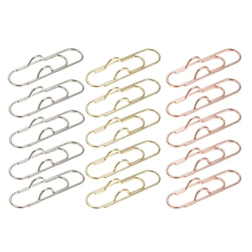 Multifunktionales Metallpapierclips Papierfixe -Stifthalter -Clips for Journal -Dokument Notebook Text fester Pin Anti Lost Bleistift Klemme(Mixed 15PCS) von NOZLIHMH