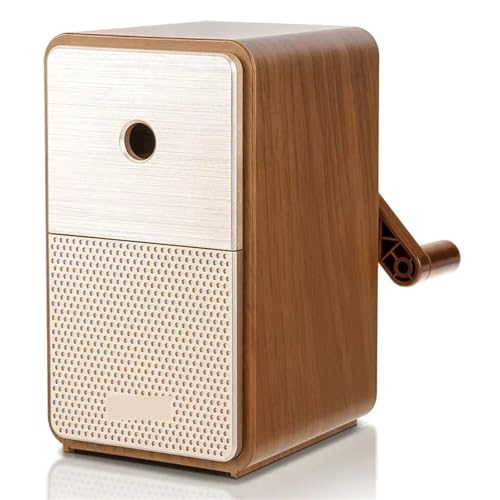 Verstellbarer Bleistiftschärfer mit langlebig anhaltender Handkurbel Tischschärfer Maschin(Brown) von NOZLIHMH