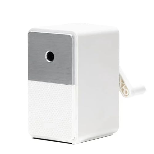 Verstellbarer Bleistiftschärfer mit langlebig anhaltender Handkurbel Tischschärfer Maschin(White) von NOZLIHMH