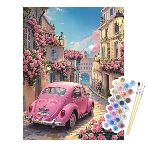 NPCSWXQ Malen Nach Zahlen Erwachsene, Sonnenuntergang rosa Rosen Auto Dekoration DIY Paint By Numbers Adult Kit für Haus Wand Schlafzimmer Studie oder Büro Dekoration Geschenk 40x50cm NPCSWXQ Malen Nach Zahlen Erwachsene, Sonnenuntergang rosa Rosen Auto Dekoration DIY Paint By Numbers Adult Kit für Haus Wand Schlafzimmer Studie oder Büro Dekoration Geschenk 40x50cm von NPCSWXQ