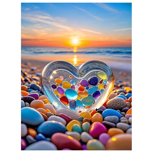 NPCSWXQ Strand Sonnenuntergang Diamond Painting Erwachsene Kits, Kristall Herz Stone 5D Diamond Dots Kits, DIY Full Drill diamant painting bilder Zur Entspannung und Als Wanddeko Gift 30x40cm NPCSWXQ Strand Sonnenuntergang Diamond Painting Erwachsene Kits, Kristall Herz Stone 5D Diamond Dots Kits, DIY Full Drill diamant painting bilder Zur Entspannung und Als Wanddeko Gift 30x40cm von NPCSWXQ