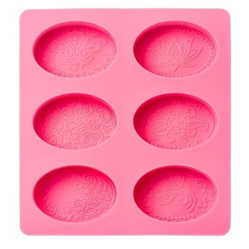 NPEX Silikon Seifenform – 6 Hohlräume – Silikonformen für Seife – Silikonform oval für handmade Seife, DIY Formen, Kuchen, Backen, Schokolade von NPEX