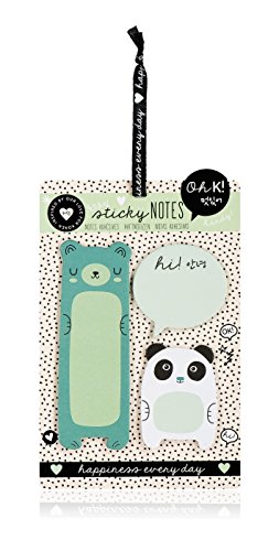 Oh K. Neuheit Sticky Notes Pad – Set von 3 Panda Bär Sticky Notes Block von NPW