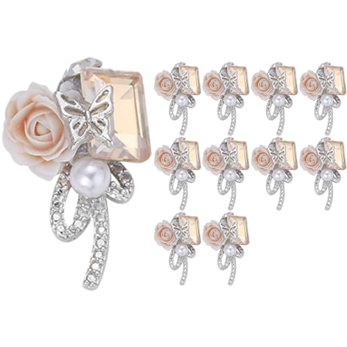 1 x Metall-Rosen-Schmetterling-Strasssteine, 3D-Charms, Dekoration, kreatives Zubehör für einzigartige Designs von NPXUAMTJ