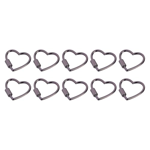 10 x Herz-Karabiner mit Schraubverschluss, herzförmige Schnallen, Verschlüsse für Handtaschen, Schlüsselanhänger, Taschenzubehör von NPXUAMTJ