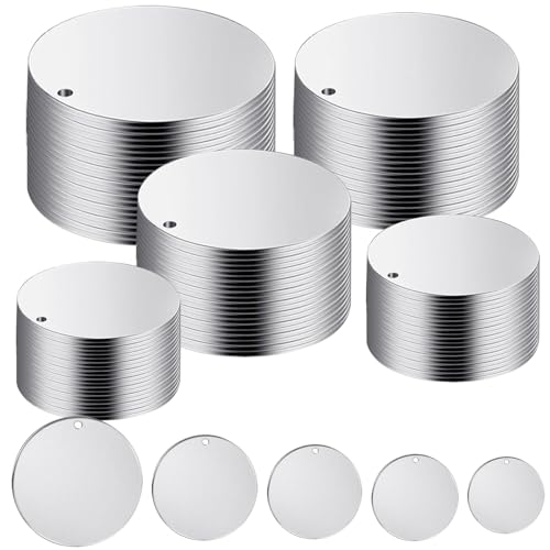 100 Stück/Set runde Metall-Gravurrohlinge mit Loch, Stanzrohlinge, Edelstahl-Rohlinge mit Etiketten, 10/15/20/25/30 mm 100 Stück/Set runde Metall-Gravurrohlinge mit Loch, Stanzrohlinge, Edelstahl-Rohlinge mit Etiketten, 10/15/20/25/30 mm von NPXUAMTJ