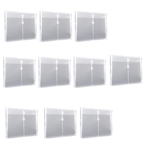 10pcs Datei Brieftaschenbrieftebriefgrößen Ordner Dokument Organisatoren String Schließe Klare Wasserfeste Dateibeutel Für Office Dokumentordner von NPXUAMTJ