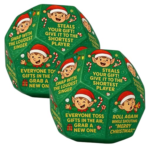 12 Gesicht Elfen Theme Game Dices Für Weihnachtsfeier Familienfreundliche Geschenkaustausch Aktivität Papierhandwerk Dekore Papier Geschenkwap von NPXUAMTJ