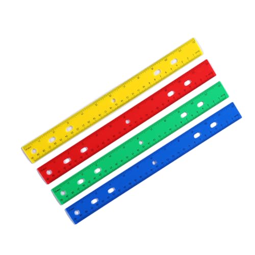 12inch Klare Farbenfrohe Herrscher Mit Loch Mathematik Herrscher Farbenfrohe Zeichnungsherrscher Mit Inches Zentimeternskala Zur Messung Des Flexiblen Herrschers von NPXUAMTJ