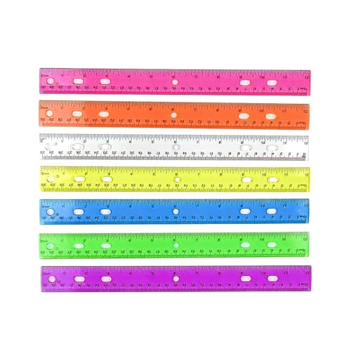 12inch Klare Farbenfrohe Herrscher Mit Loch Mathematik Herrscher Farbenfrohe Zeichnungsherrscher Mit Inches Zentimeternskala Zur Messung Des Flexiblen Herrschers 12inch Klare Farbenfrohe Herrscher Mit Loch Mathematik Herrscher Farbenfrohe Zeichnungsherrscher Mit Inches Zentimeternskala Zur Messung Des Flexiblen Herrschers von NPXUAMTJ