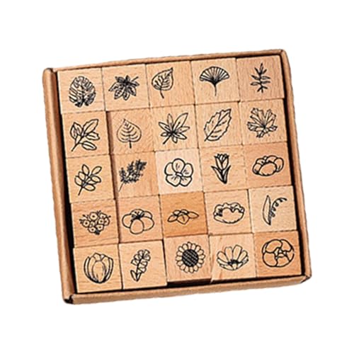 25pcs Vintage Holzstempel Blumen Schmetterling Stempel Für Scrapbooking Card Making Journal Fotoalbum Und Verpackung Handgefertigter Handwerk Stempel von NPXUAMTJ