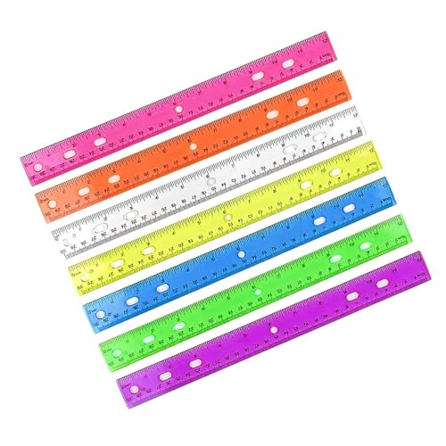 30,5 cm gerades Lineal mit Loch, klar, bunt, Mathematik-Lineal, Messwerkzeug, Zoll/Zentimeter, Skaliertes Zeichenlineal, Klassenzimmer-Lineal 30,5 cm gerades Lineal mit Loch, klar, bunt, Mathematik-Lineal, Messwerkzeug, Zoll/Zentimeter, Skaliertes Zeichenlineal, Klassenzimmer-Lineal von NPXUAMTJ