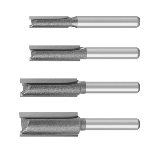 4pcs Präzise Gemahlene Routerschneider 1/4 Zoll Schaft Doppelflöten Gerade Geschnittene Router Bit Für Glatte Holzrillenwerkzeug Schaft Doppelflöten Bit von NPXUAMTJ