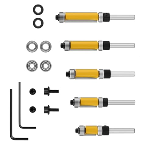 5/15 Pcs 1/4 Zoll Schaftlager Trimmschneider Holzfräsenschneider Mit Gerader Holzbearbeitungsfräsen von NPXUAMTJ