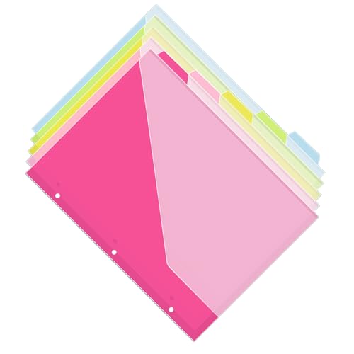 5 PCS Indizes Seitenordner Dokument Dokument Organisatoren 3 Löcher Dateiordner Kunststoff Trennzeichen Trennschützer Schutzschützer von NPXUAMTJ