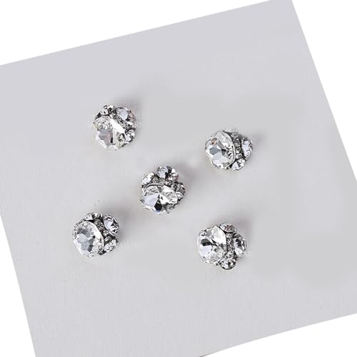 5 Stück Strasssteine Klar Charms 3D Nägel Kunst Strasssteine Kristall Nägel Kunst Dekorationen für Hochzeit von NPXUAMTJ
