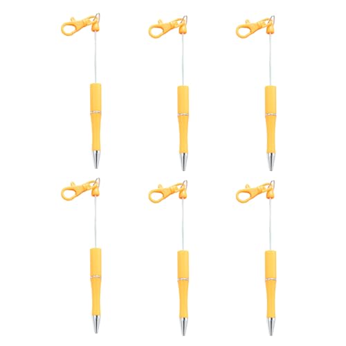 6 Stück 1,0 mm Kugelschreiber, glattes Schreiben, Perlen, Schlüsselanhänger, Perlen, schwarze Tinte, Perlen, Schreibwarenzubehör von NPXUAMTJ
