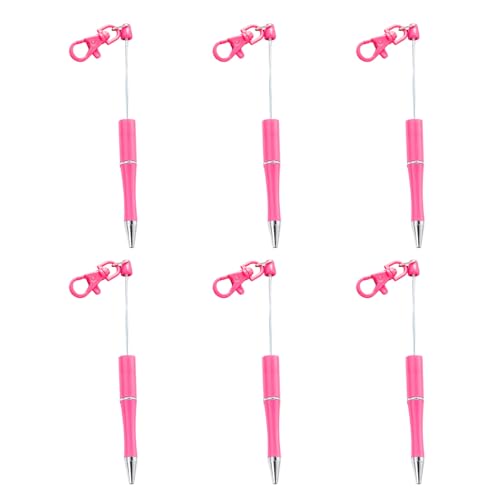6 Stück 1,0 mm Kugelschreiber, glattes Schreiben, Perlen, Schlüsselanhänger, Perlen, schwarze Tinte, Perlen, Schreibwarenzubehör von NPXUAMTJ
