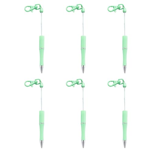 6 Stück 1,0 mm Kugelschreiber, glattes Schreiben, Perlen, Schlüsselanhänger, Perlen, schwarze Tinte, Perlen, Schreibwarenzubehör von NPXUAMTJ