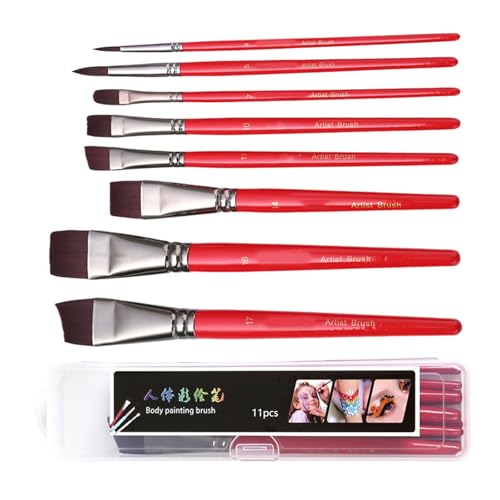 8 PCs Gesichtskörperfarbe Pinsel Flachpinsel Pinsel Nylon Haarmalerei Pinsel Künstler Pinsel Für Aquarellmalerei 8 PCs Gesichtskörperfarbe Pinsel Flachpinsel Pinsel Nylon Haarmalerei Pinsel Künstler Pinsel Für Aquarellmalerei von NPXUAMTJ