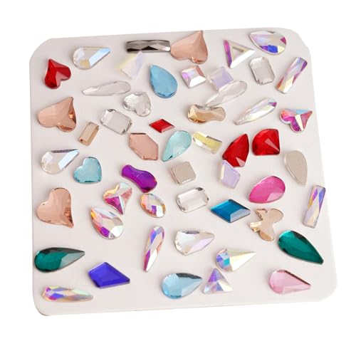 Bunte Glas-Strasssteine für Damen, flache Rückseite, Kunstkleidung für Bastelprojekte, einfach anzubringen, 100 Stück von NPXUAMTJ