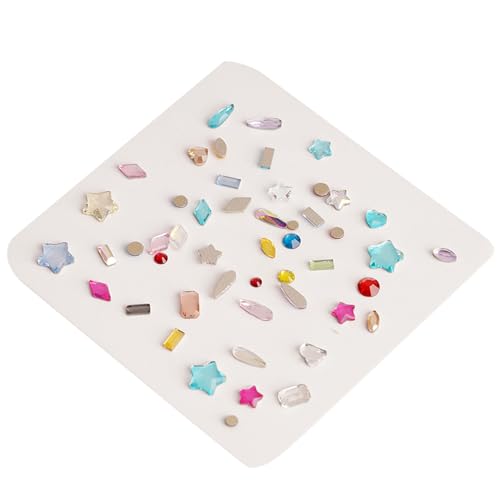 Bunte Glas-Strasssteine für Damen, flache Rückseite, Kunstkleidung für Bastelprojekte, einfach anzubringen, 100 Stück von NPXUAMTJ