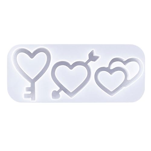 Epoxidharz Schlüsselbund Silikonform Liebe Herzförmige Anhängerformen Flexible Schlüsselraft Crafting Formhand Handgefertigte Ornamente von NPXUAMTJ