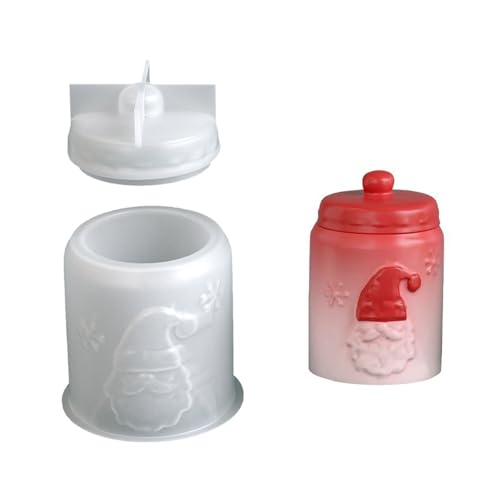 Festliche Weihnachtsmann Designs Silikon Weihnachtsbaumform Handwerksharz Schmuckkasten Pflanzentöpfe Aufbewahrung Jar Holiday Project Santa Harz Schmuckform Schimmel von NPXUAMTJ