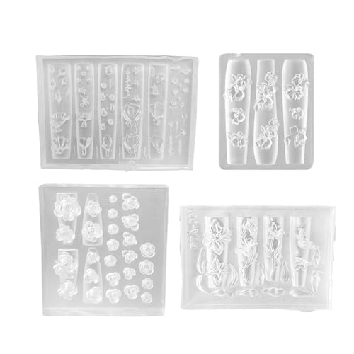 Flexible Silikonform Für Nägel Kunst Mit Schmetterlings Und Blumenmuster Accessoire Für Praktische Geprägte Muster von NPXUAMTJ