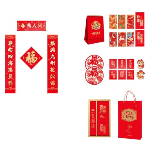 Frühlingsfest 2025 Schlangenjahr Feier Pack mit essentiellen Dekorartikeln für ein erfolgreiches chinesisches Neujahr von NPXUAMTJ