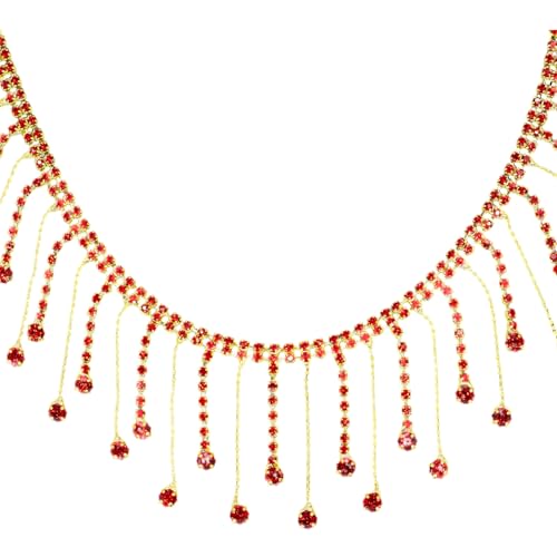 Glitzernde Strass-Fransen-Kette, schimmernder Kettengürtel für Mode-Enthusiasten und handgefertigtes Bastelzubehör Glitzernde Strass-Fransen-Kette, schimmernder Kettengürtel für Mode-Enthusiasten und handgefertigtes Bastelzubehör von NPXUAMTJ