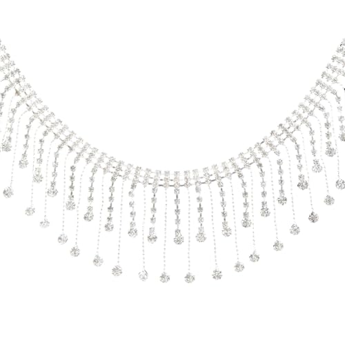 Glitzernde Strass-Fransen-Kette, schimmernder Kettengürtel für Mode-Enthusiasten und handgefertigtes Bastelzubehör Glitzernde Strass-Fransen-Kette, schimmernder Kettengürtel für Mode-Enthusiasten und handgefertigtes Bastelzubehör von NPXUAMTJ