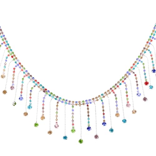 Glitzernde Strass-Fransen-Kette, schimmernder Kettengürtel für Mode-Enthusiasten und handgefertigtes Bastelzubehör Glitzernde Strass-Fransen-Kette, schimmernder Kettengürtel für Mode-Enthusiasten und handgefertigtes Bastelzubehör von NPXUAMTJ