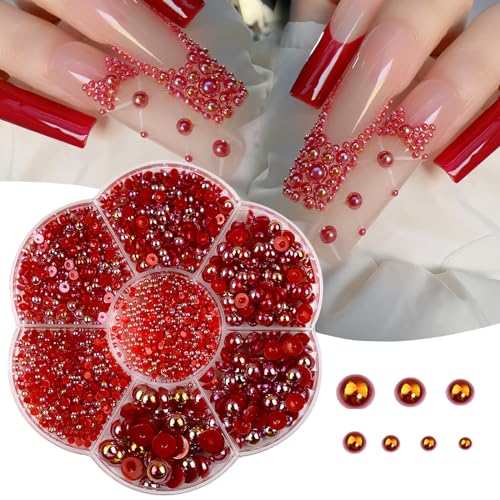 Halbe Perlen Nagelkunstdekorationen In Verschiedenen Stil Zeigen Ihren Charme Für Frauen Und Mädchen von NPXUAMTJ