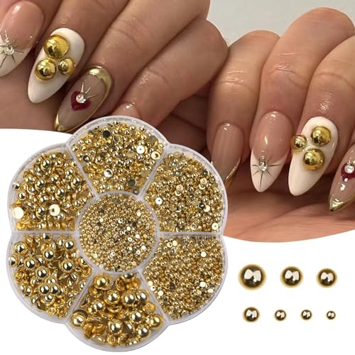 Halbe Perlen Nagelkunstdekorationen In Verschiedenen Stil Zeigen Ihren Charme Für Frauen Und Mädchen von NPXUAMTJ