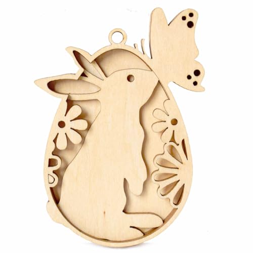 Haseneier-Form-Ausschnitte, unlackierte Holzscheiben für Erwachsene und Kinder, Malerei, hängende Ornamente, Heimdekoration Haseneier-Form-Ausschnitte, unlackierte Holzscheiben für Erwachsene und Kinder, Malerei, hängende Ornamente, Heimdekoration von NPXUAMTJ