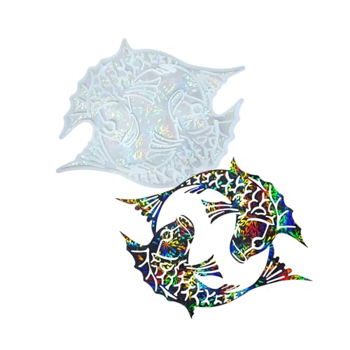 Kreative Doppelfisch-Wandbehänge, Epoxidharz-Form für einzigartige Wandverzierungen, stilvolle Heimdekorationsformen von NPXUAMTJ