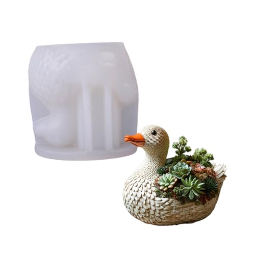 Kreatives Entenmuster Silikon Pflanzer Schimmel Blumenpot Formen Für Harzschmuckferien Und Sukkulenten Dekoration Enten Pflanzer Silikonform von NPXUAMTJ