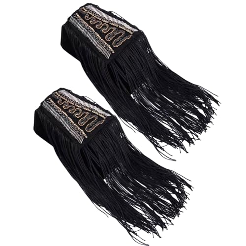 Mehrzweck-Epaulette mit Quasten und Perlen, Nietenmuster für verschiedene Anlässe, Bühnenauftritte, formelle Anzug-Kleid-Dekorationen von NPXUAMTJ