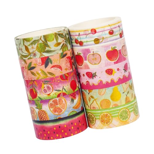 NPXUAMTJ 10Rolls Ästhetisches Klebeband Obst Dekorative Klebebandkleberpapierbänder Für Notebook Journal Foto Album 15mmx9.8ft Rolljournal Zubehör NPXUAMTJ 10Rolls Ästhetisches Klebeband Obst Dekorative Klebebandkleberpapierbänder Für Notebook Journal Foto Album 15mmx9.8ft Rolljournal Zubehör von NPXUAMTJ